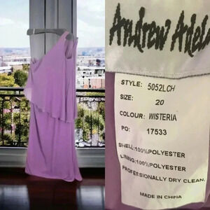 NEW Andrew Adela Size 20 Wisteria Purple Matron of Honor Bridesmaid Dress Prom